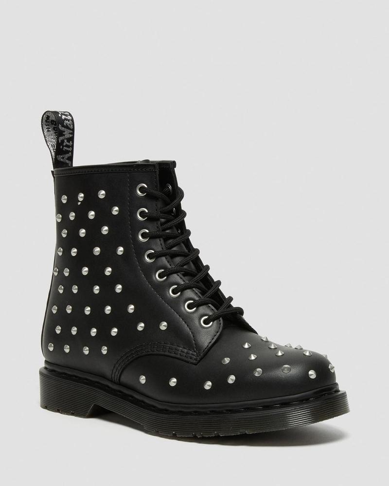 Dr Martens 1460 Stud Wanama Læder Snørestøvler Dame Sort | DK 210AHK